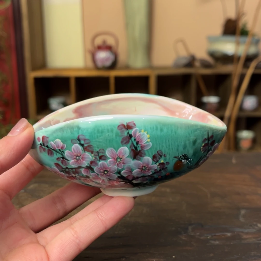 柴烧纯手工手绘陶瓷