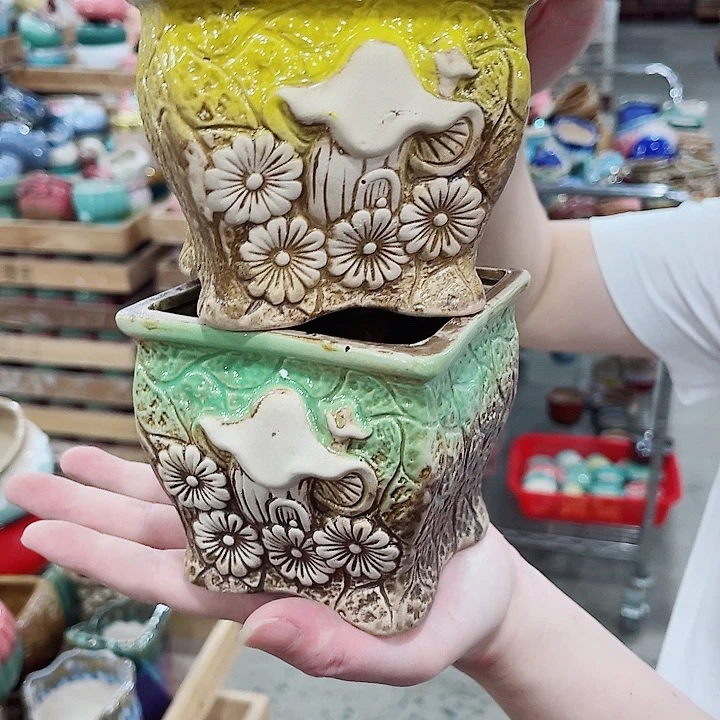 有孔，凑10元包邮陶瓷花盆发货！