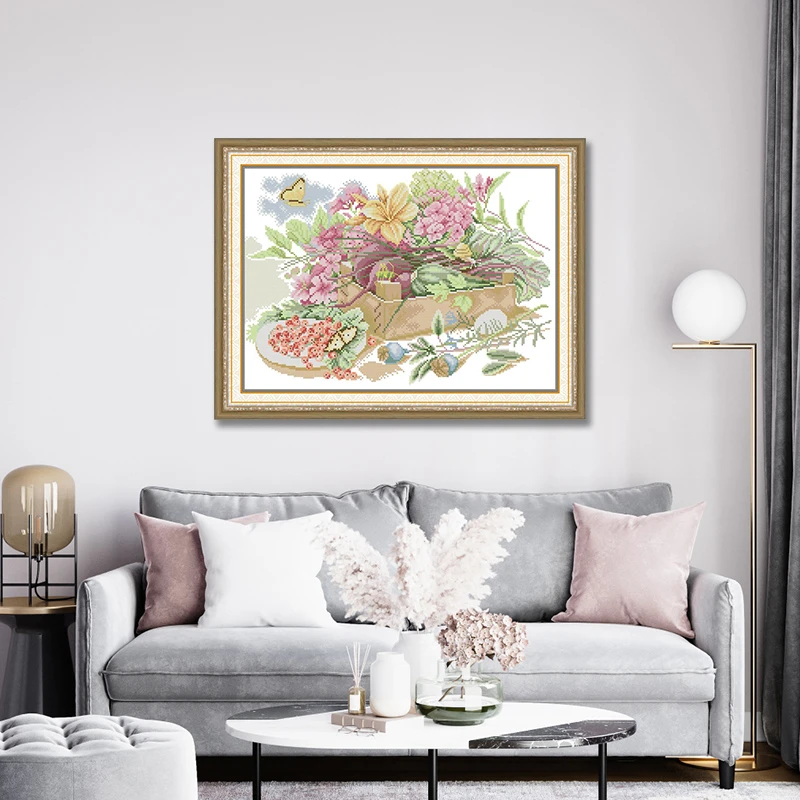 有鲜花的早晨 十字绣2025新款风格客厅挂画
