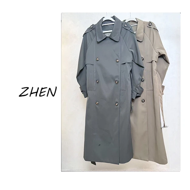【ZHEN】25K01388 2025新款时尚气质修身显瘦小众设计风衣女