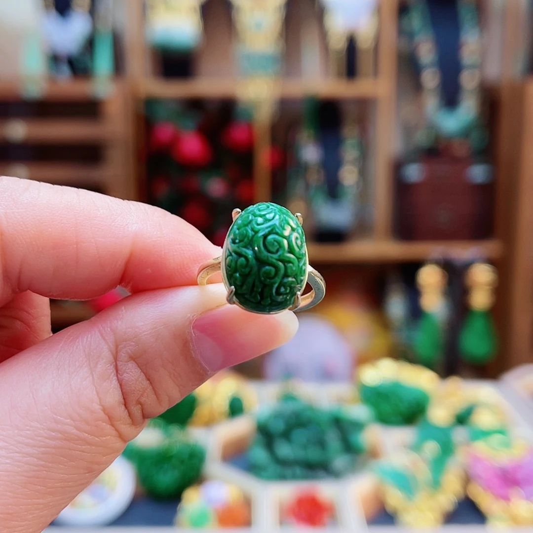 银S925镶嵌戒指翡翠48小时鉴赏期