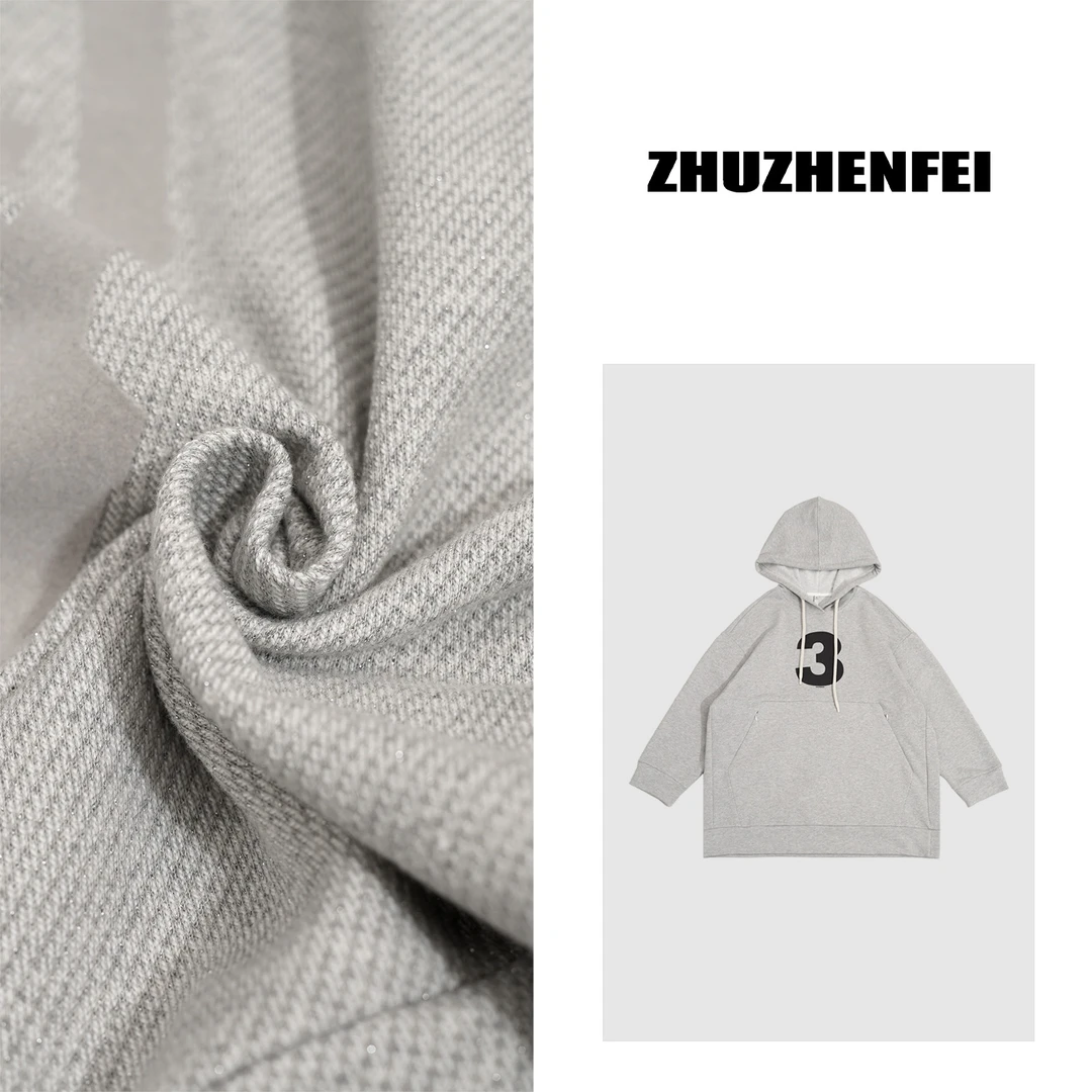 ZHUZHENFEI【莫斯科】灰色字母连帽外星人头中性卫衣Z351097