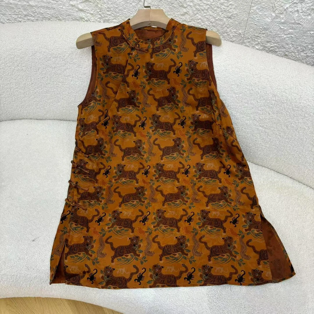 山.尔【薇清】桑蚕丝香云纱虎镇五毒中长款上衣