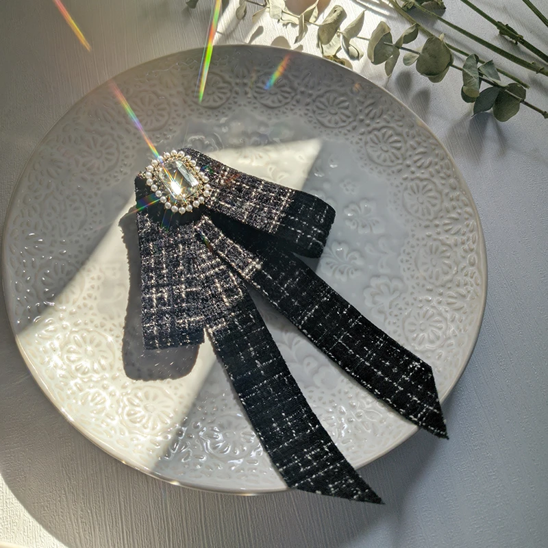 领结女新款蝴蝶结装饰衬衣法式小香风织带领饰裙饰领花学院风胸针