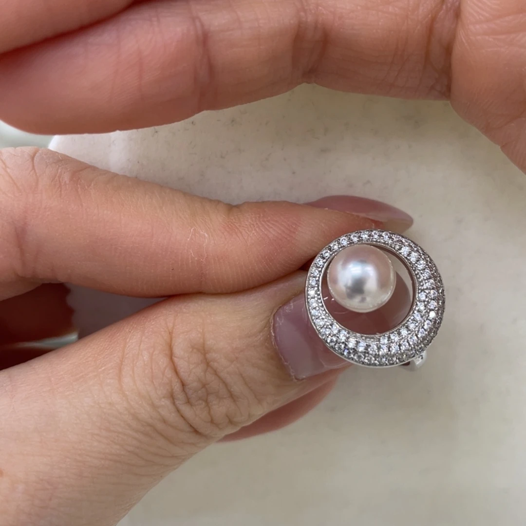 海水珍珠戒指银S925镶嵌