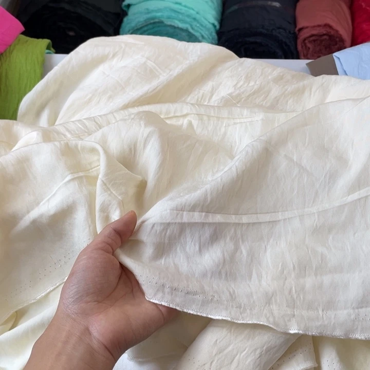 天丝（莱赛尔纤维）乳白色棉麻2米