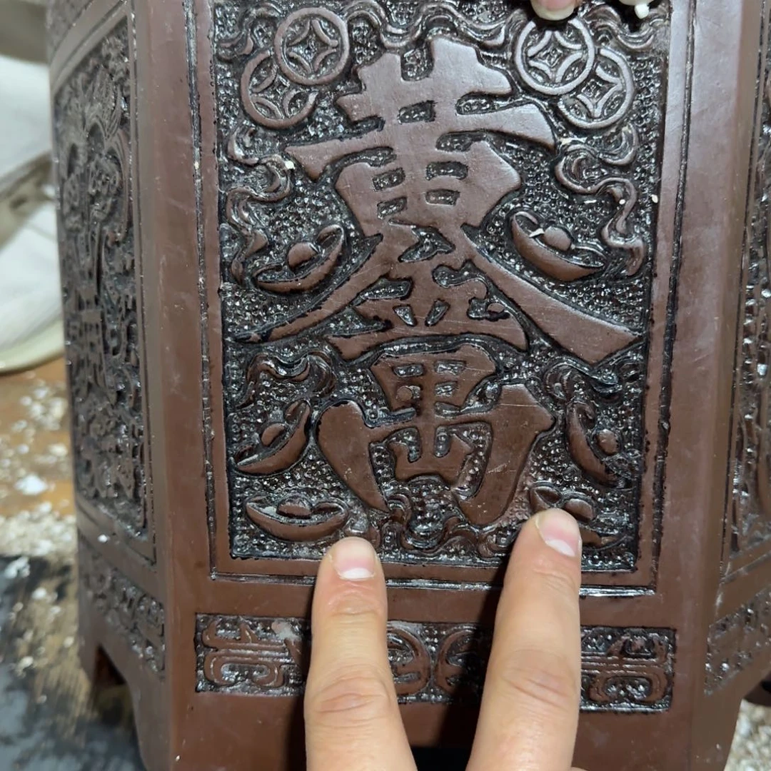 紫砂花盆口径25.22好