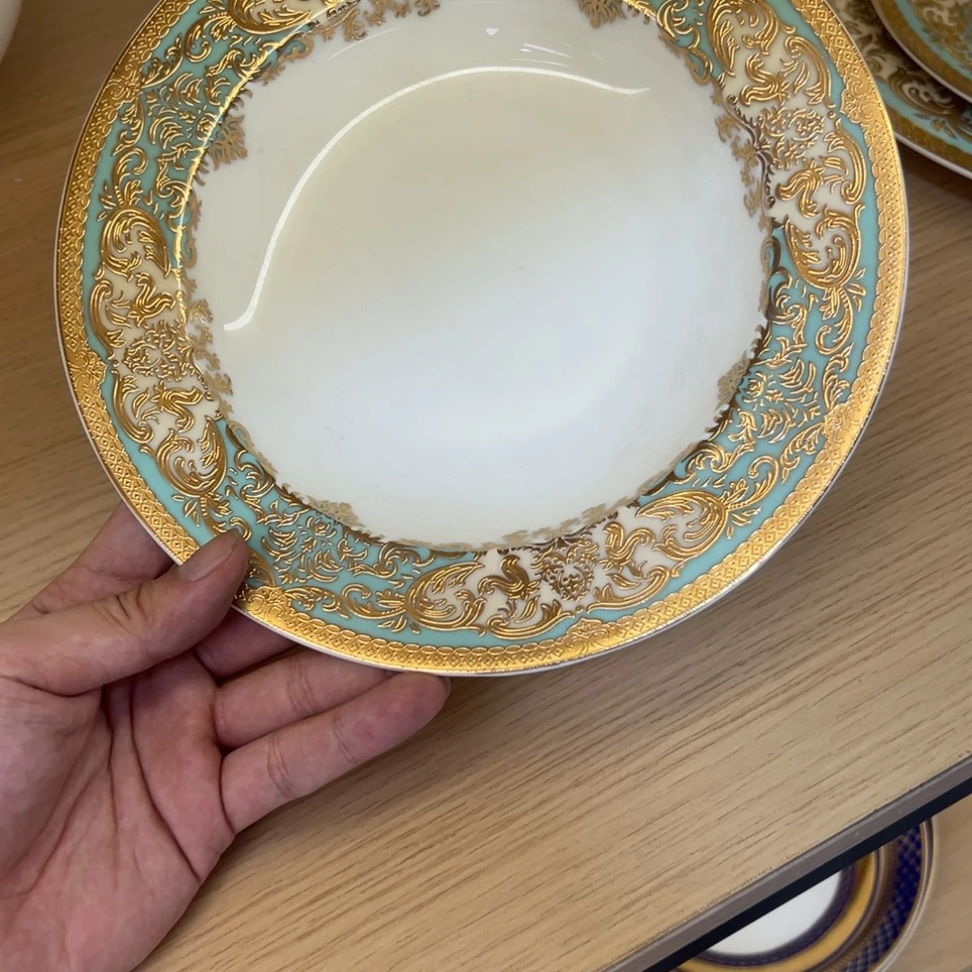 瓷片8.5寸草帽盘两个一单尾单