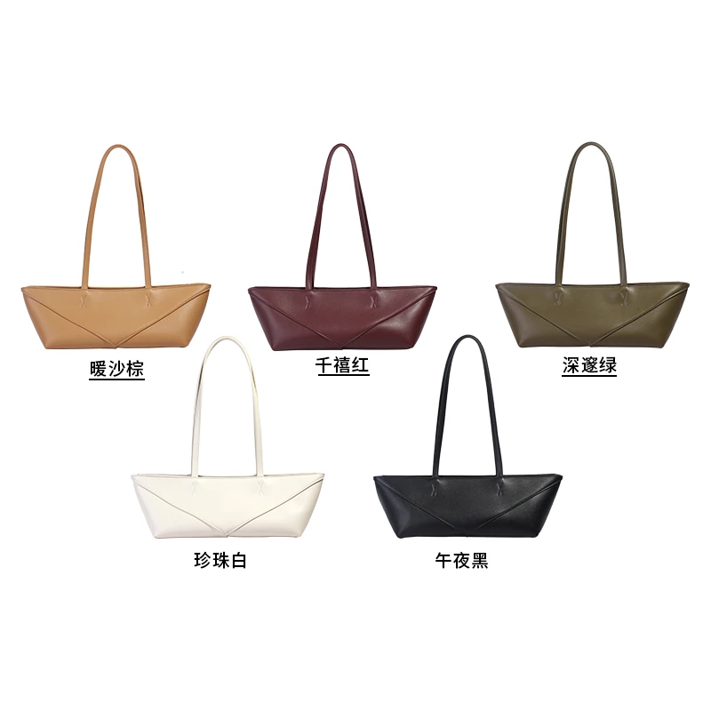 纯色Fold小众设计新款真皮折叠手提包2025新款简约大容量包包