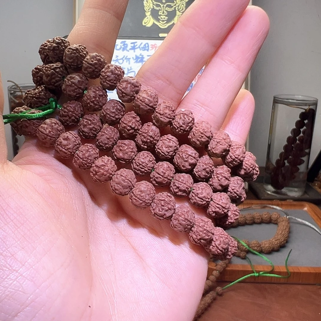 手串金刚菩提飞碟红皮爆肉梅花9mm110颗保手持