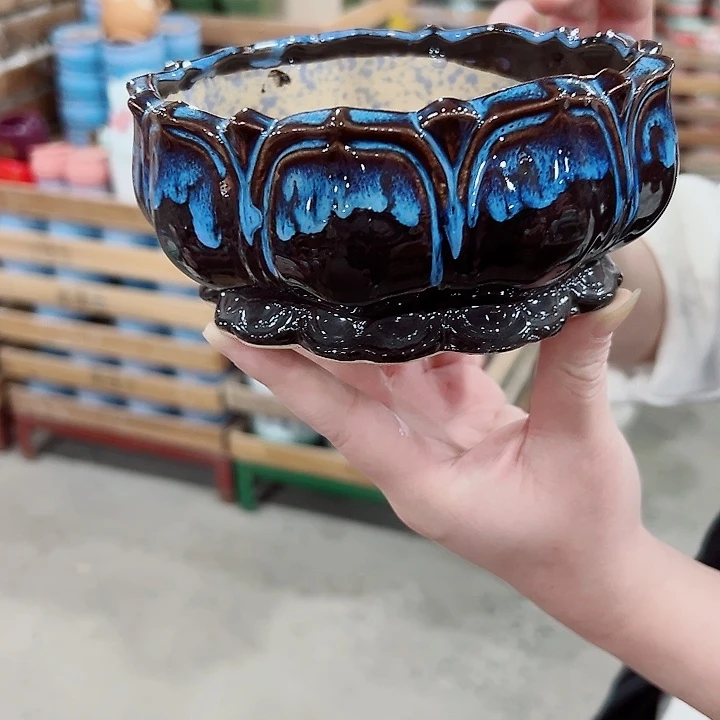 有孔.凑满10元发货多肉陶瓷花盆！