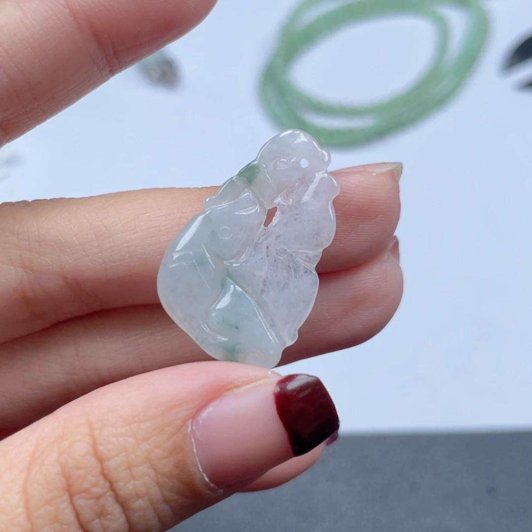 翡翠颈饰未镶嵌纯天然a货缅甸翡翠包邮