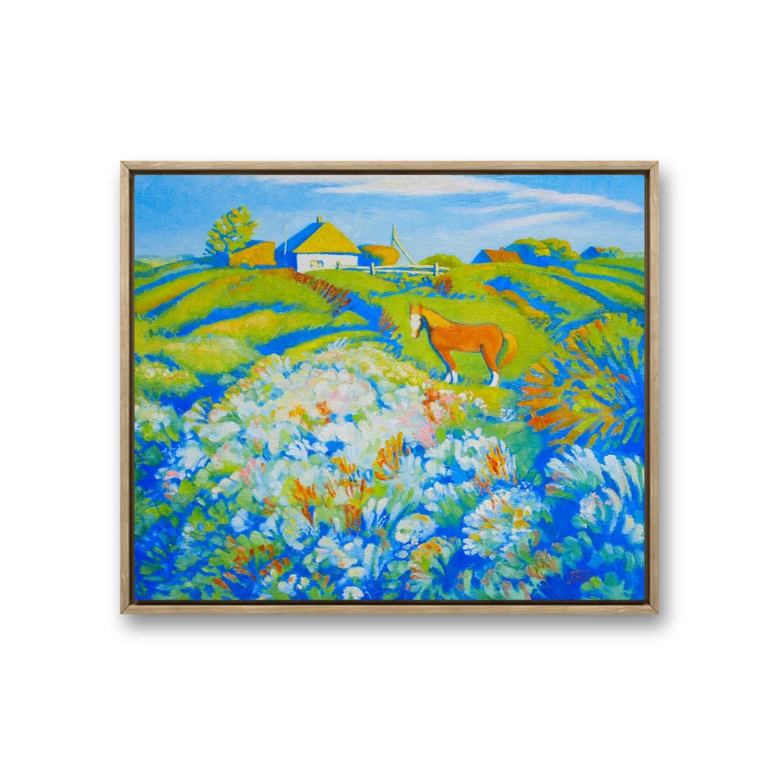 俄罗斯原创手绘油画娜杰日达《梦中故乡》50*60cm 2025年客厅卧室