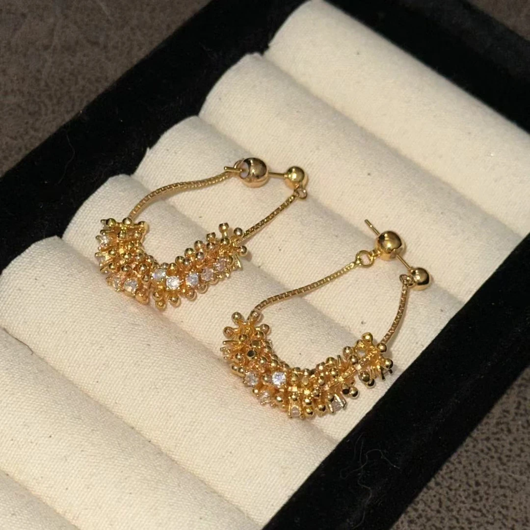 铜合金耳饰 复古麦穗金色耳饰-4271