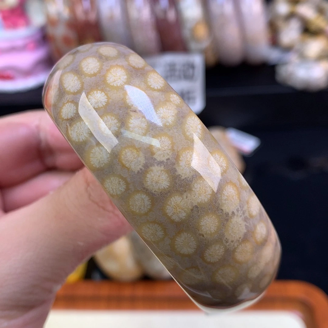 【闪购商品】颈饰未镶嵌硅化珊瑚（珊瑚玉）89号金皮花花57圈