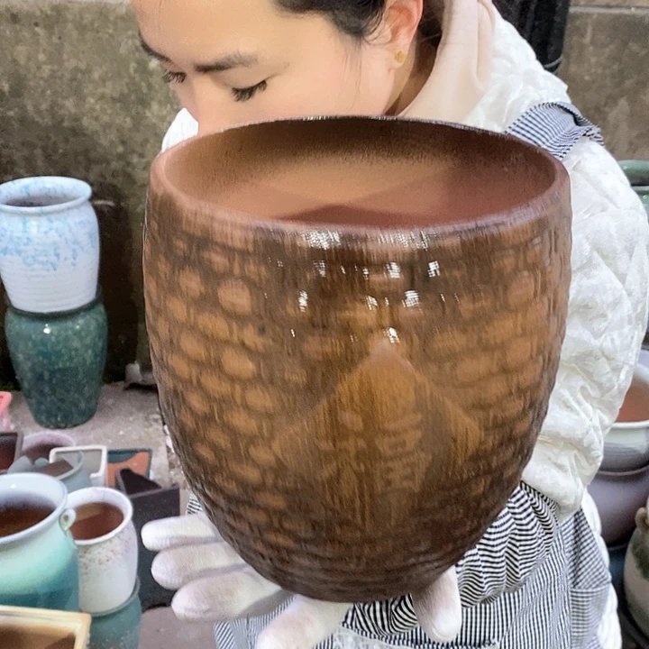 紫砂花盆瑕疵口18高20