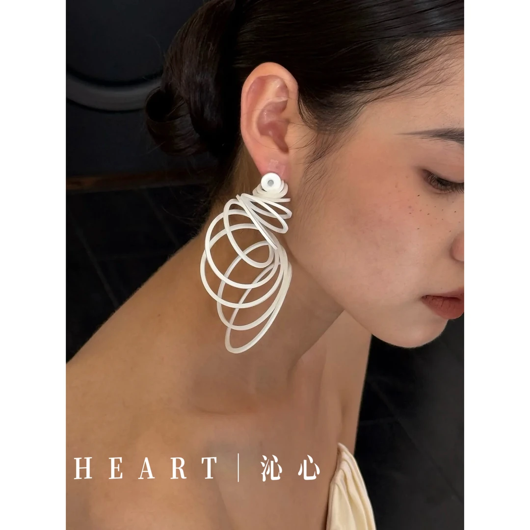 非金属硅胶耳饰 沁心｜旋转硅胶艺术欧美小众耳饰