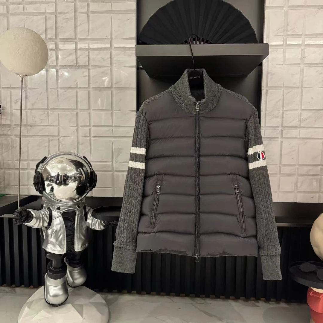 【冠军灰序】女款秋冬针织拼接羽绒服外套CP584