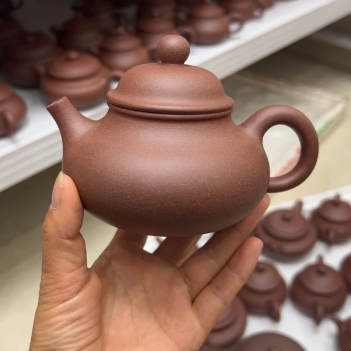 紫砂茶壶紫泥半手280cc