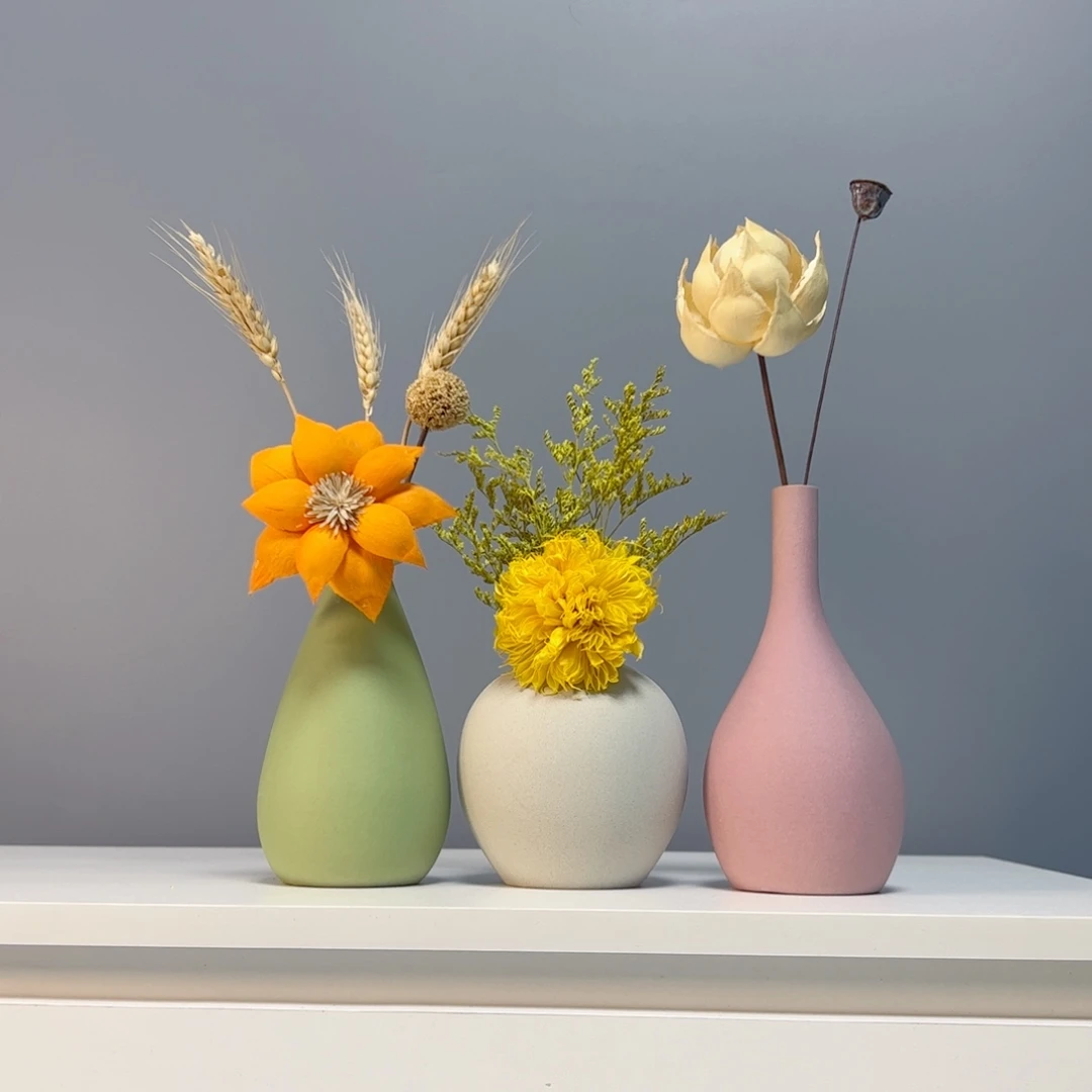 陶瓷花瓶景德镇手作陶瓷花瓶摆件无孔