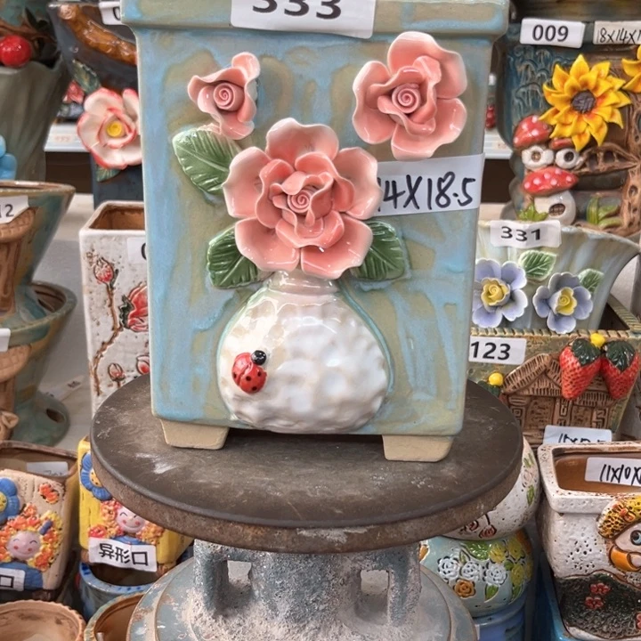 紫砂花盆粗陶材质多肉花盆