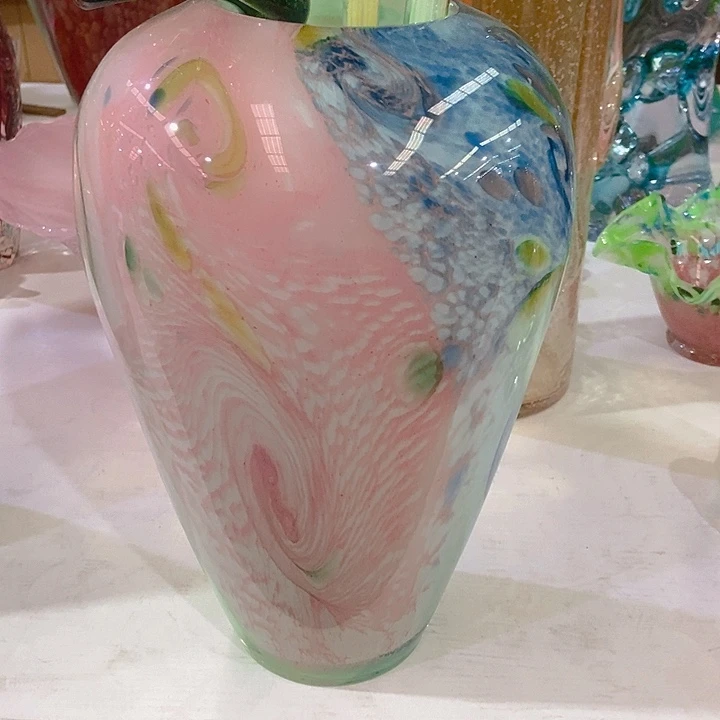 琉璃琉璃花瓶高30口9