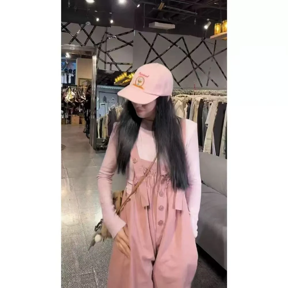 大码春夏季时尚宽松减龄背带裤套装舒适休闲穿搭+9328