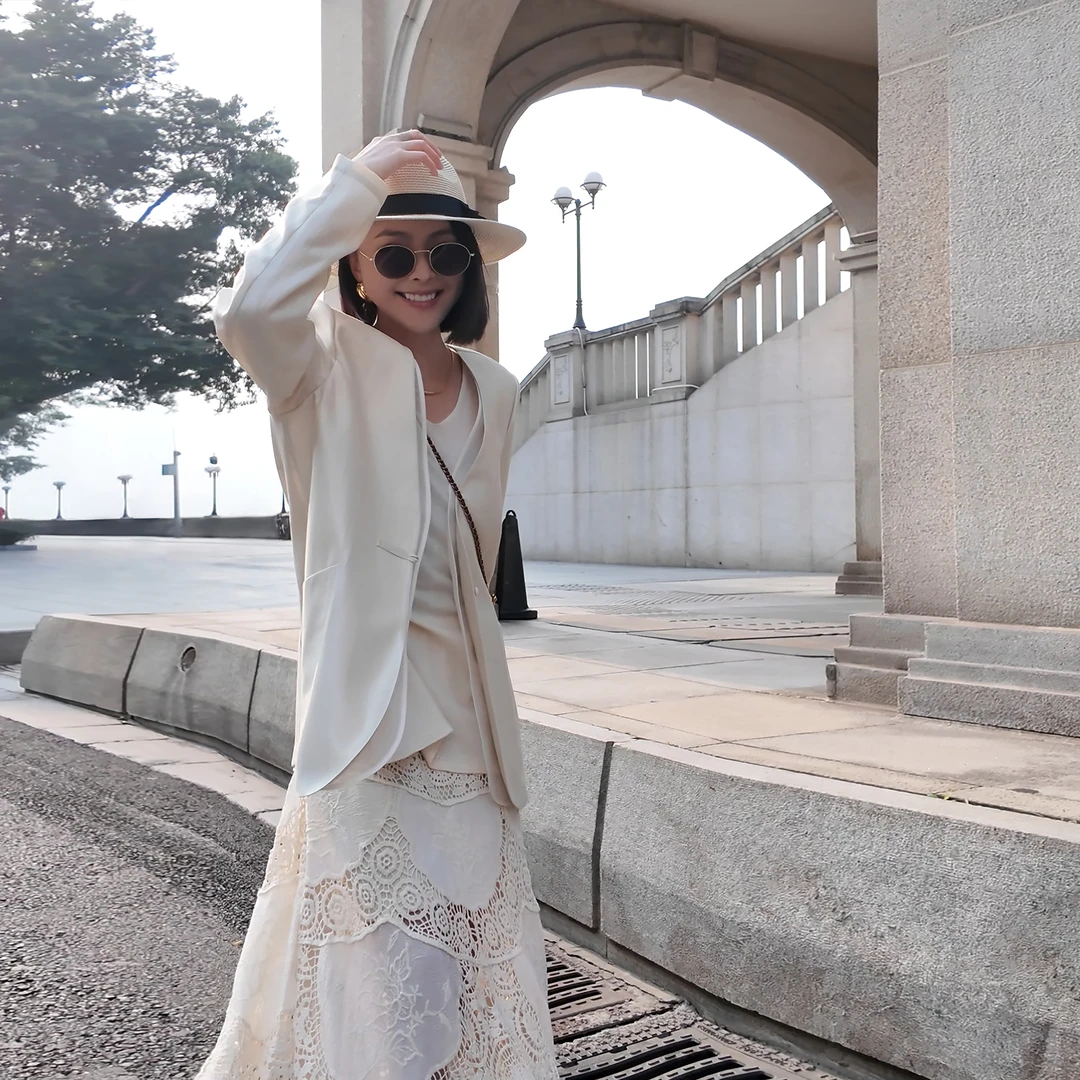 溶溶【流光月下】RONGRONG  V领新中式酷飒国风扣西装外套 GX1W033A