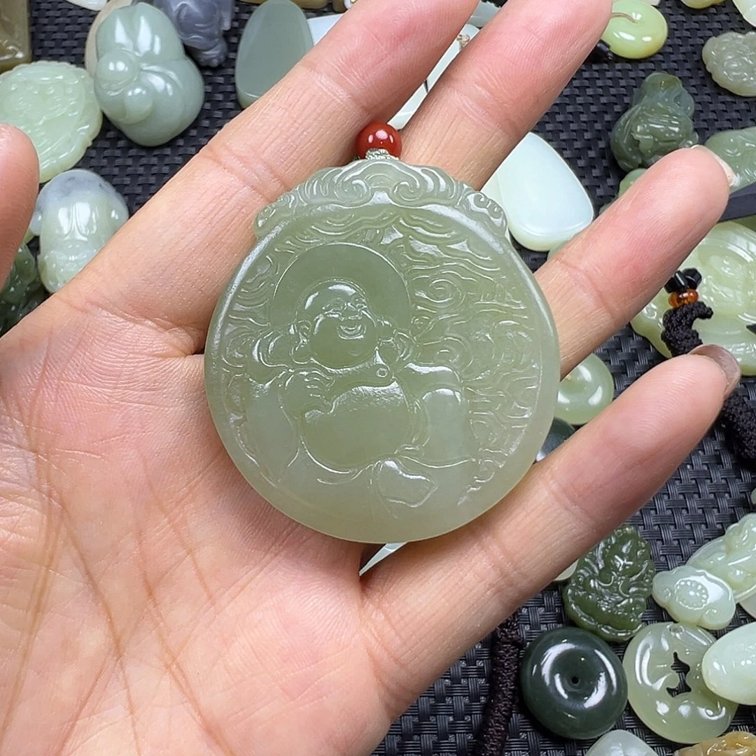 和田玉未镶嵌吊坠(不含链)卡48.2