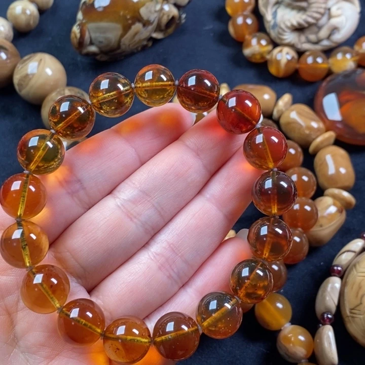 琥珀未镶嵌手链手串