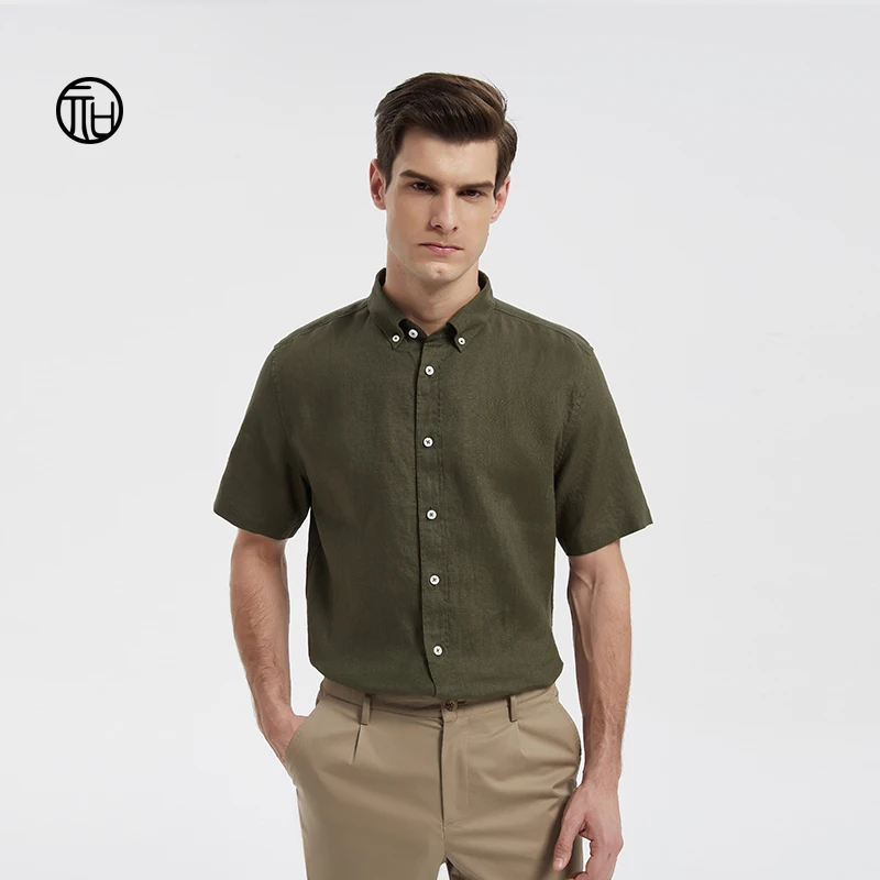 亓口【新品首发】100%亚麻会呼吸的清爽松弛感长/短袖衬衫25003