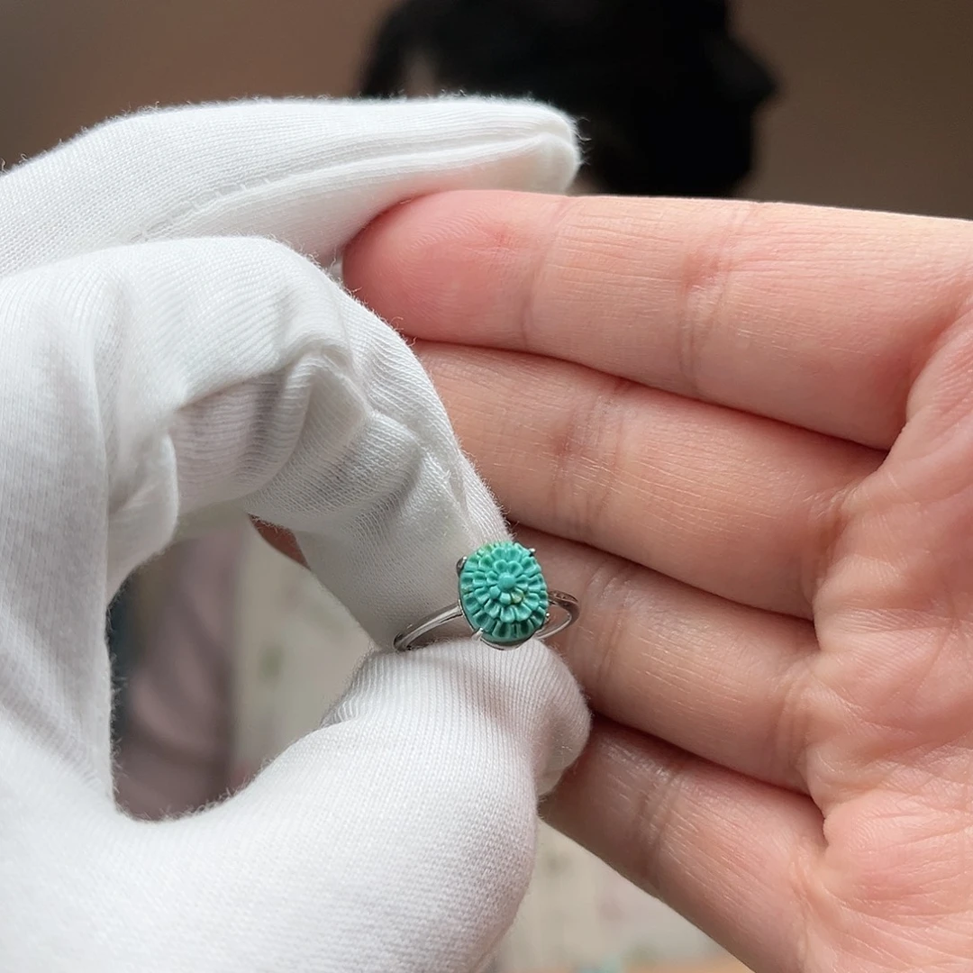 绿松石珠宝奇石银S925镶嵌