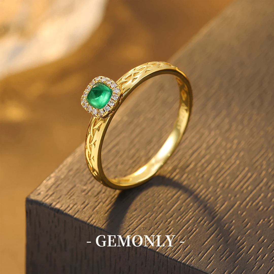 GEMONLY｜18K金天然祖母绿戒指0.25ct