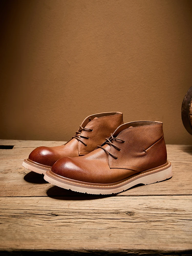 春秋英伦复古伞兵靴男士男款工装靴潮流高帮拉链机车靴马丁靴男鞋