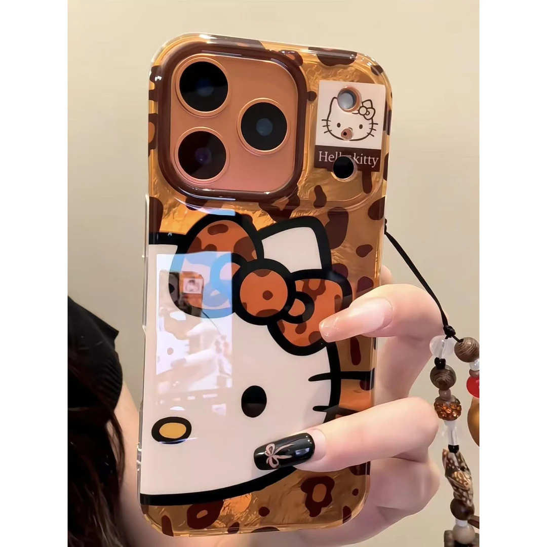 诚星泽豹纹凯蒂猫适用苹果17PROMAX手机壳华为OPPO小米VIVO新款女