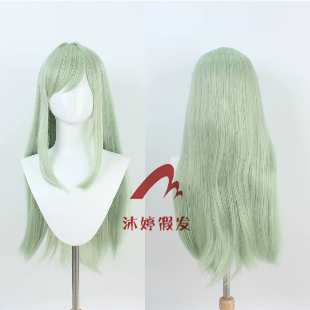 BanG Dream! 若叶睦 cosplay假发 浅绿色头皮顶长直发 现货