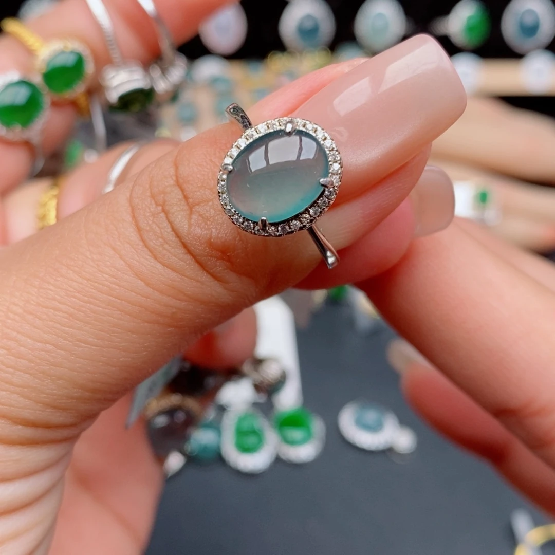 银S925镶嵌戒指翡翠