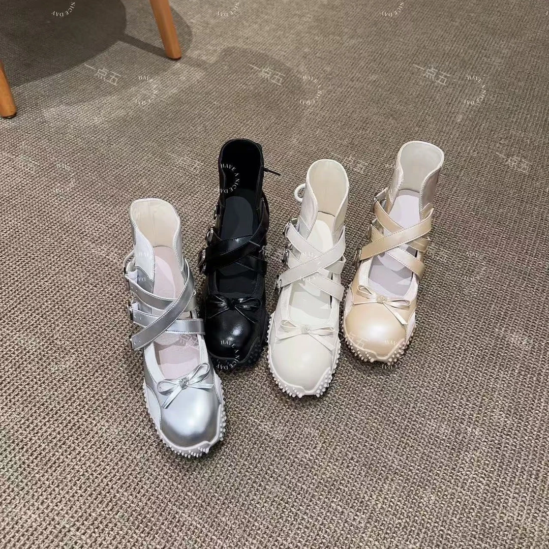 一点五增高8.5CM凉鞋2025夏新款芭蕾高跟甜美经典色时装女鞋