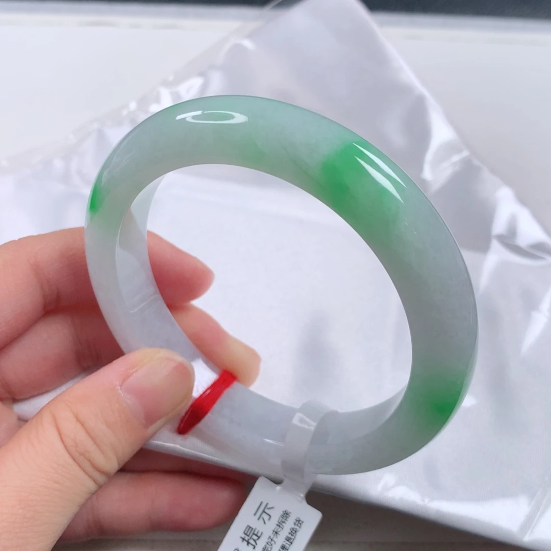 未镶嵌手镯翡翠 正圈飘阳绿②⑥⑥