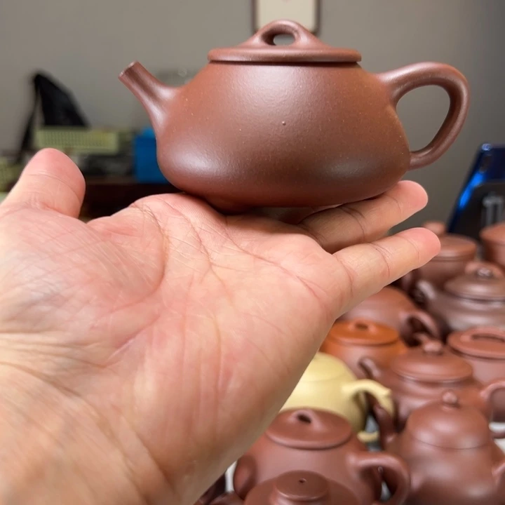 紫砂茶壶微瑕石瓢200cc黄龙山紫泥