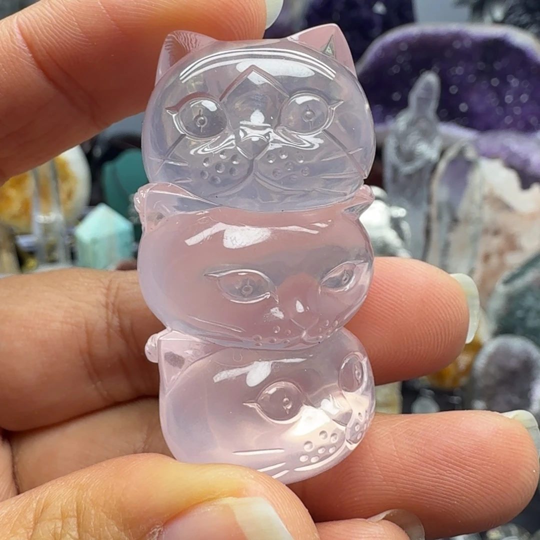 紫晶未镶嵌摆件猫
