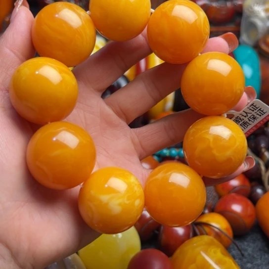 琥珀手串未镶嵌买*练蜜蜡