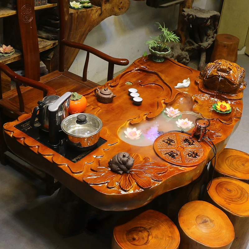 楠木根雕茶台整体树根茶桌椅组合茶几木雕树头实木MH10736