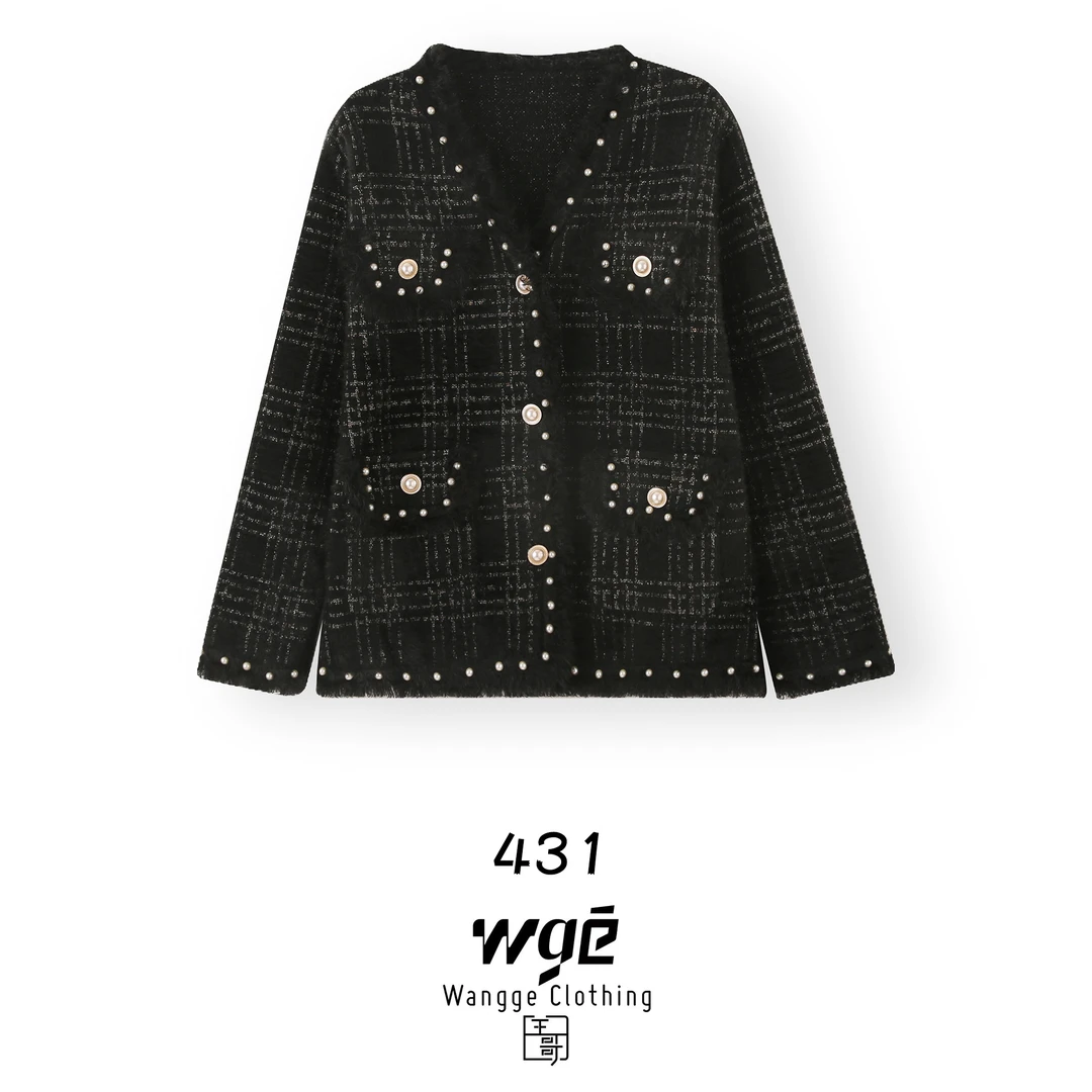 【王哥精选】新款气质长袖时尚休闲百搭女装小香风-431