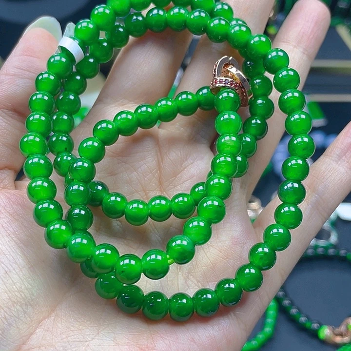 翡翠未镶嵌颈饰天然A货翡翠 玻璃种正阳绿7