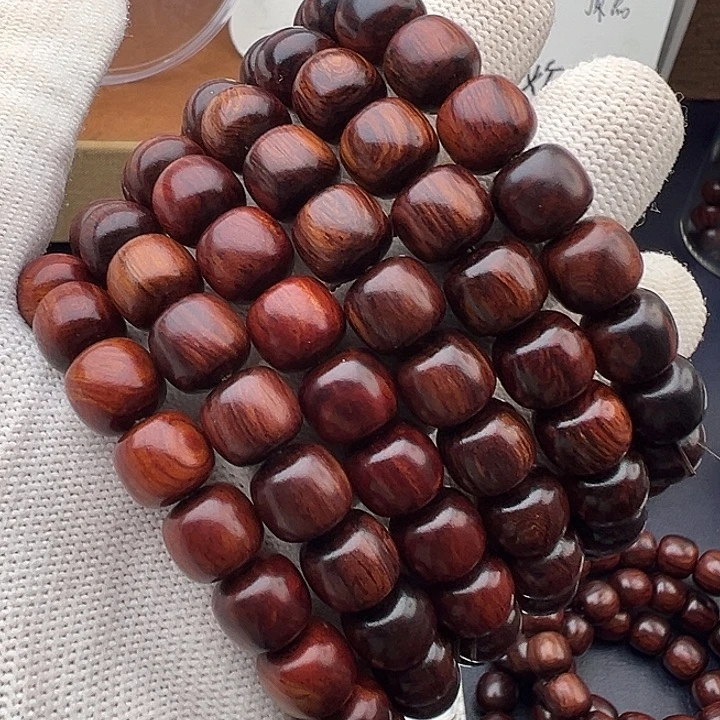 风***雨木木本海南红降花梨公1.0×6串黑金满文极品