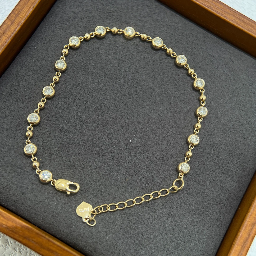 阿松家 18k金天然钻石手链满钻1.5克拉大钻奢华潮流时尚大方百搭