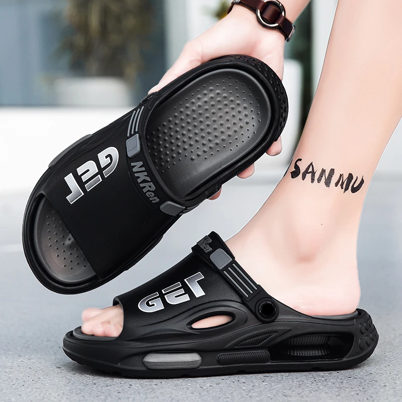 新款夏季男士凉拖鞋外穿防滑耐磨防臭厚底开车沙滩户外踩屎感凉鞋