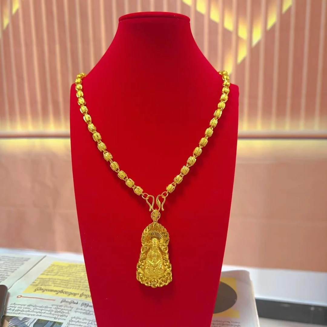 抖音好物    抖音好物 2025年时尚金典核桃项链金色素款男士c款