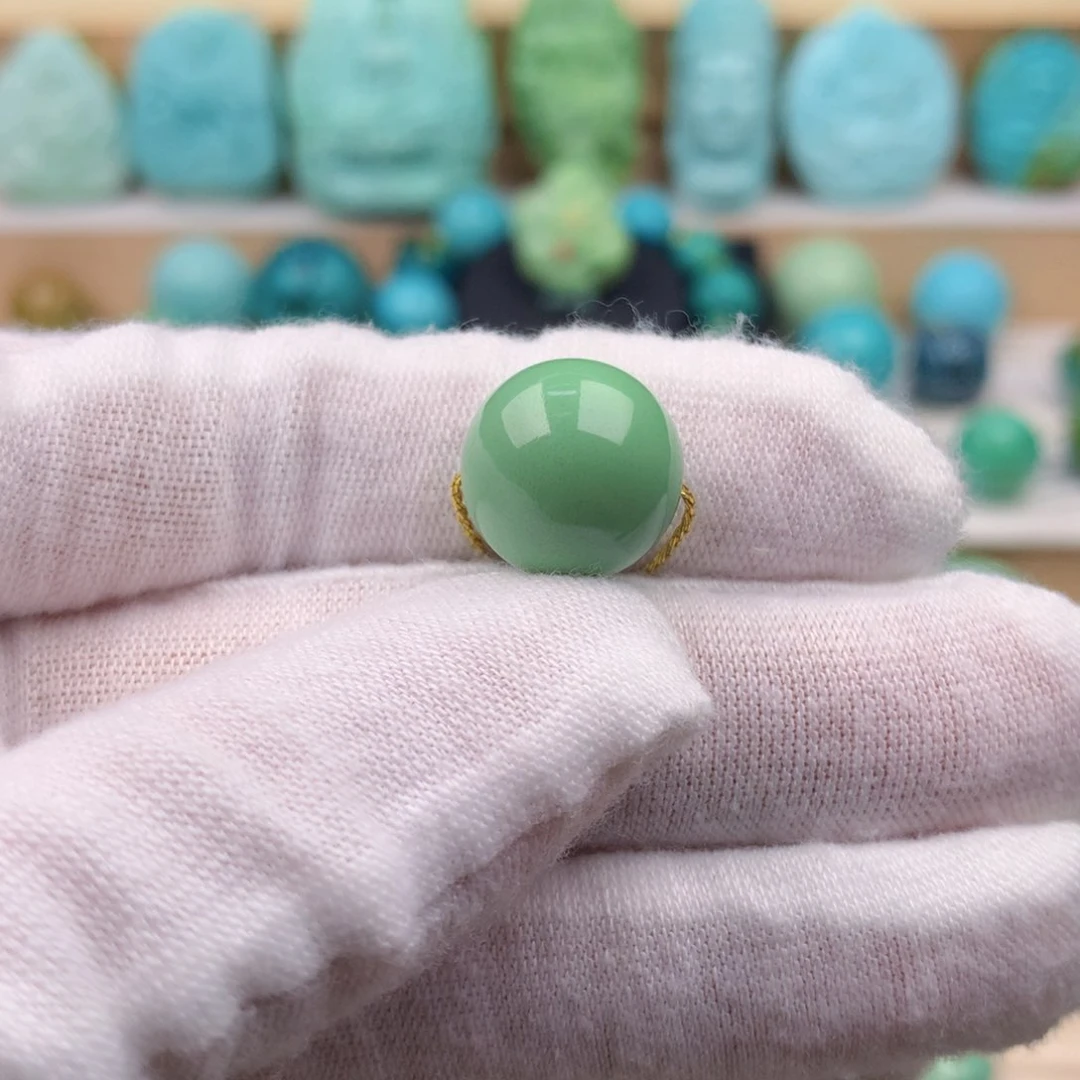 未镶嵌绿松石珠宝奇石13.4mm